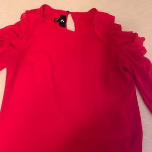 Red cold shoulder blouse